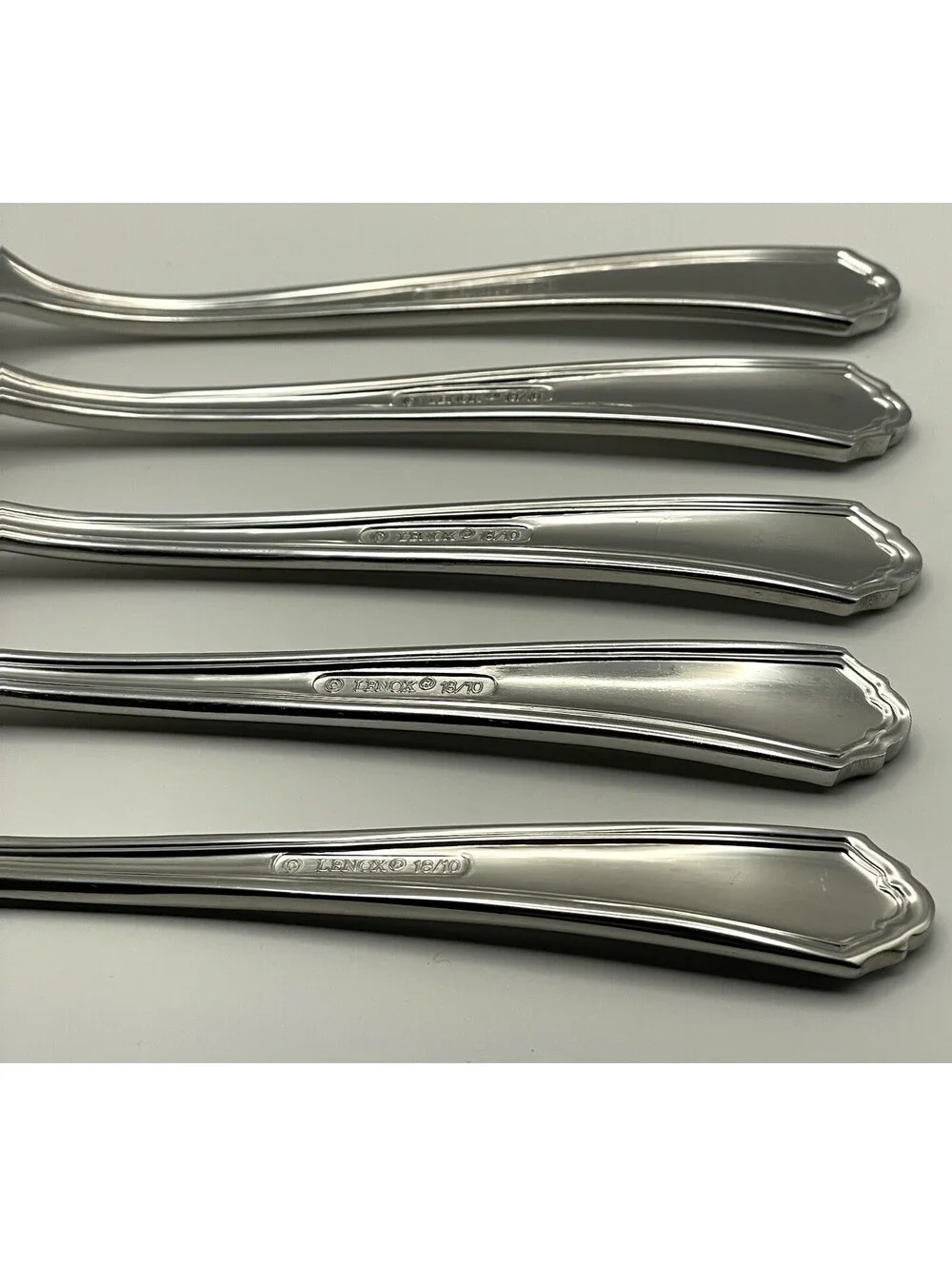 (5) Lenox ARCHWAY 18/10 Stainless China Dinner Fork Lot ~ 8 3/8”